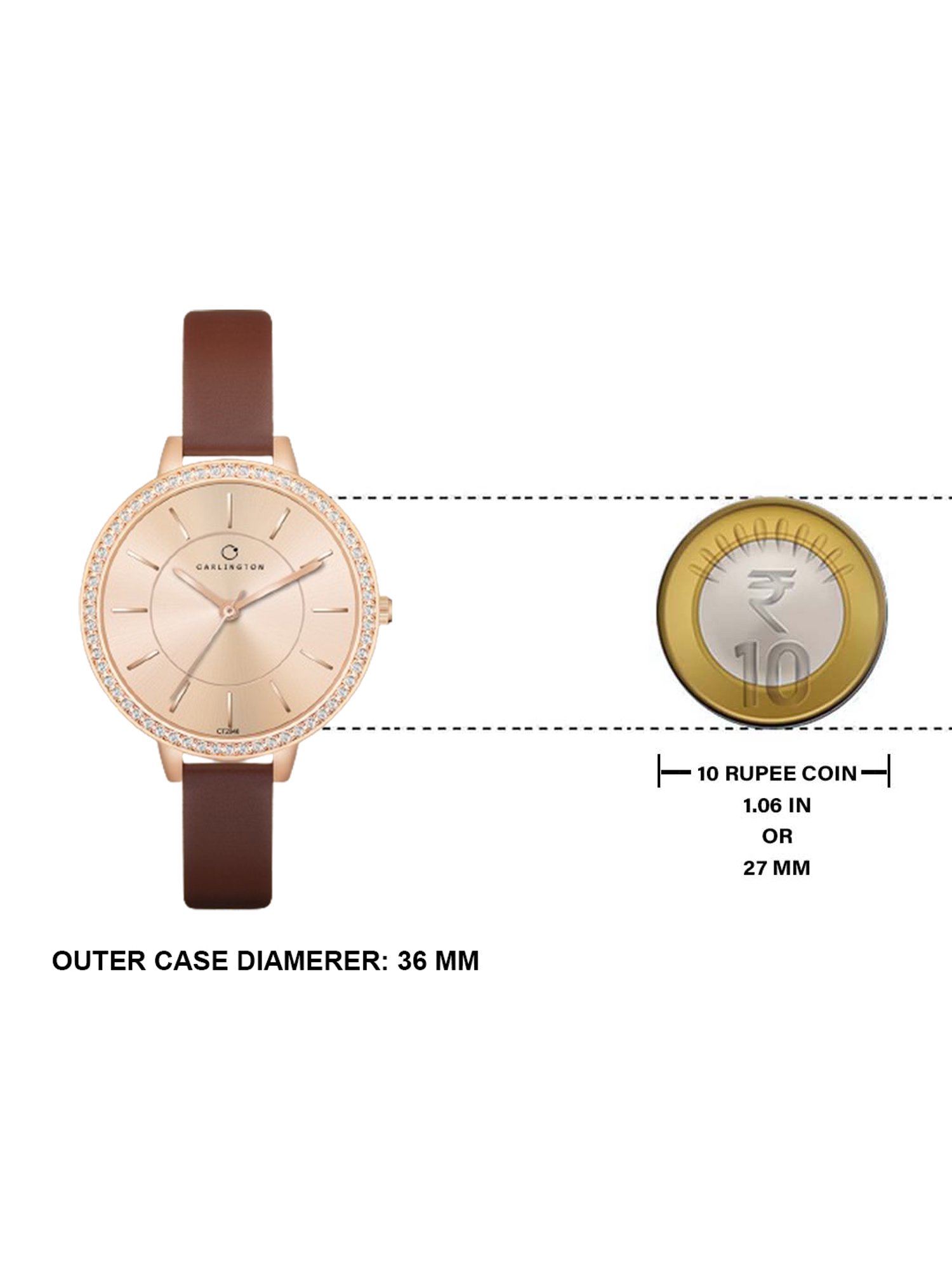 Carlington Iconic 2046 Brown Analog Watch for Women