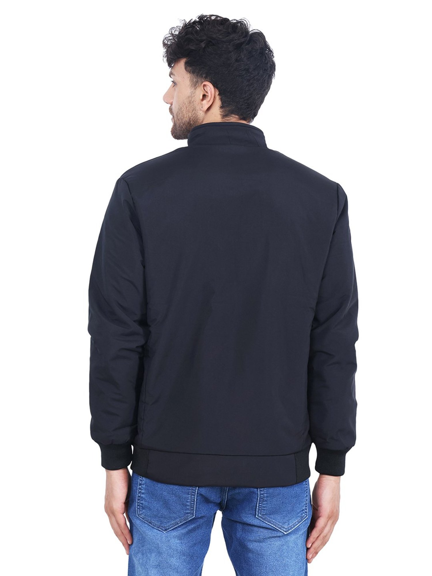 Dollar Black Regular Fit High Neck Jacket