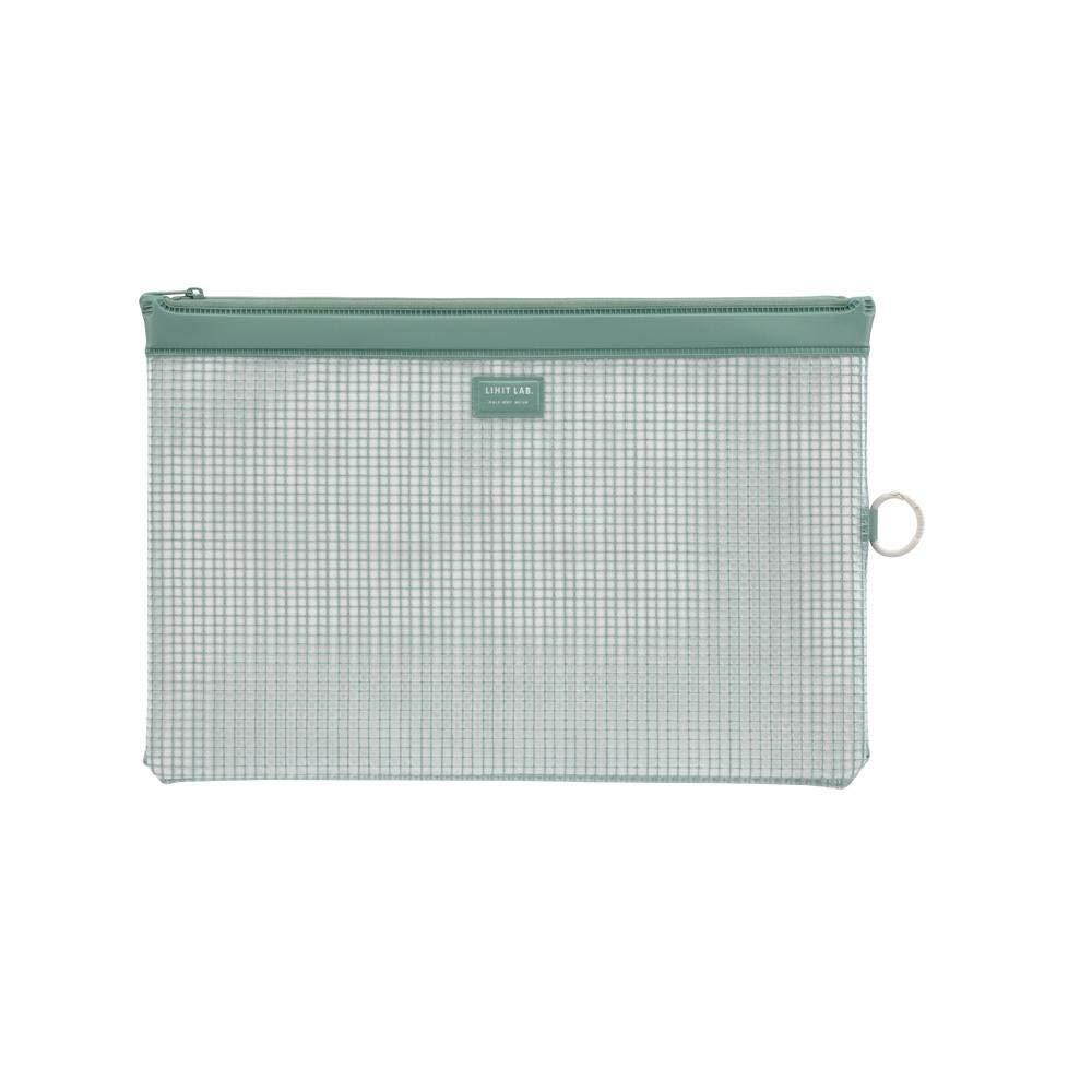 LIHIT LAB. Mesh Pouch, 14 x 9.3 inches, Olive (F246-Olive)