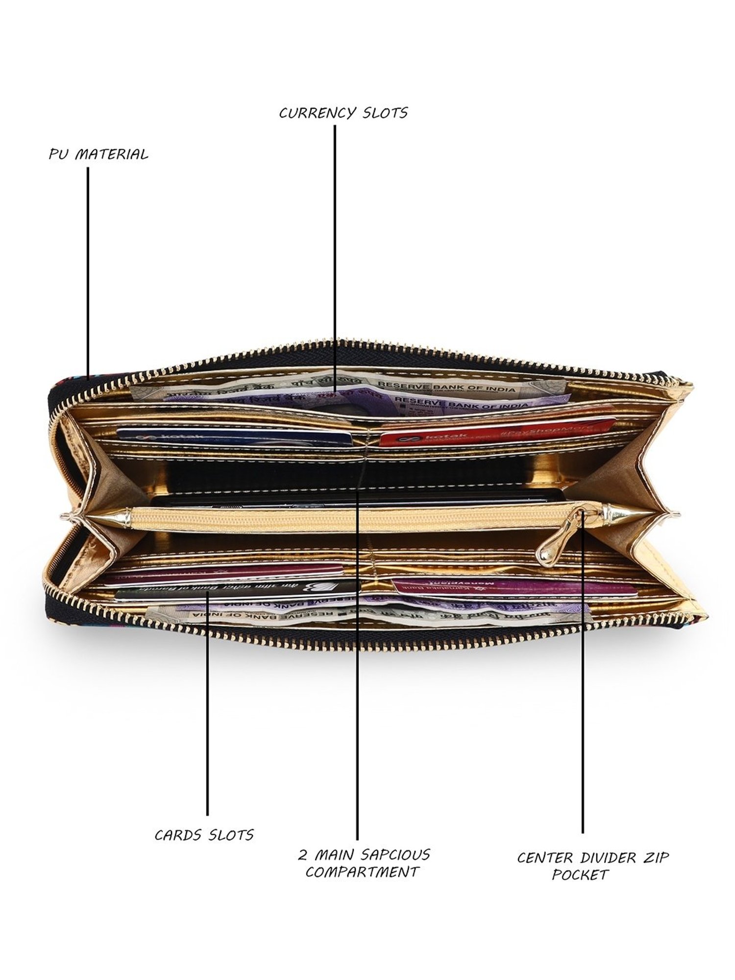 Sabhyata Buddha Multicolor Printed Small Wristlet