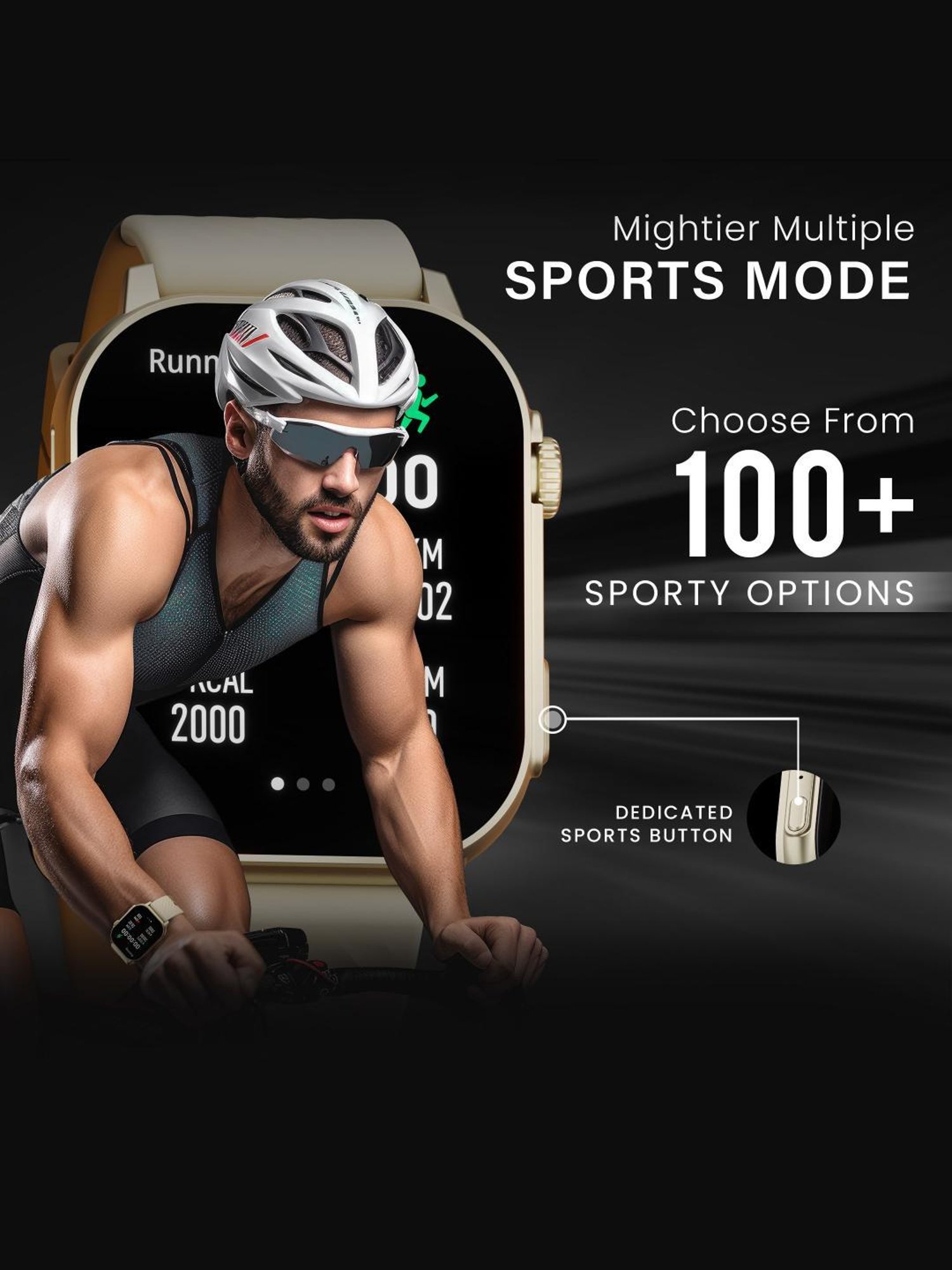 Hammer Arctic BT Calling Smartwatch with 2.04 inch SUPER AMOLED  Display (Champagne Gold)