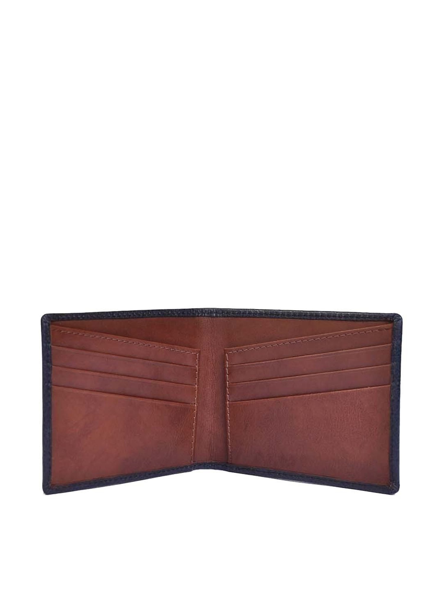 BELWABA Navy Casual Leather Bi-Fold Wallet for Men