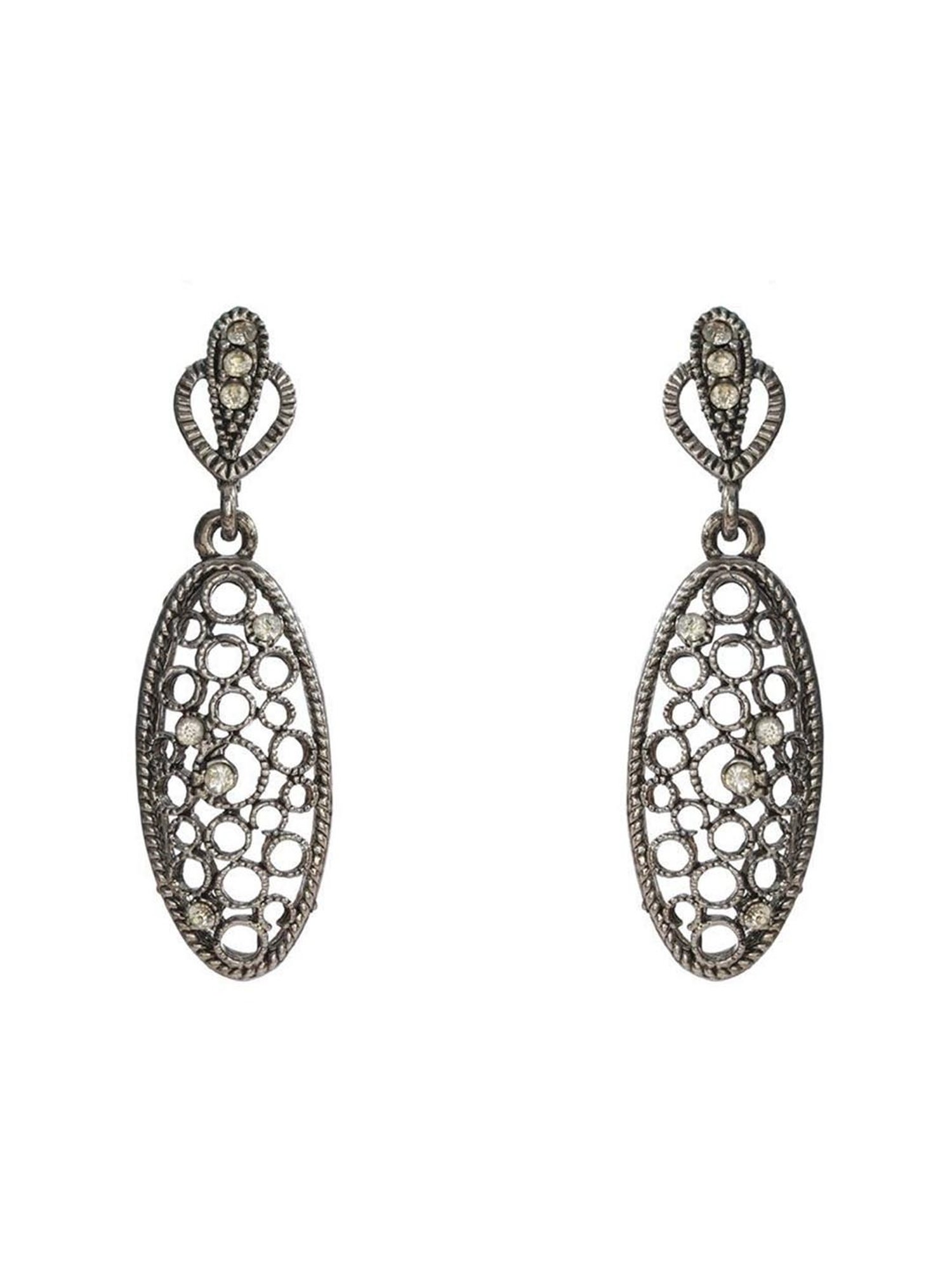 Priyaasi Silver Stud & Drop Earrings - Set of 2
