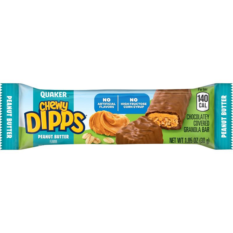 Quaker Chewy Dipps Chocolate Covered Peanut Butter Granola Bars - 6ct