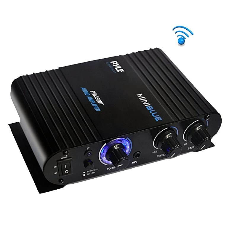 Wireless Bluetooth Home Audio Amplifier 90W Dual Channel Mini Portable Power Stereo Sound Receiver w Speaker Selector RCA AUX LED 12V Adapter For iPad iPhone PA Studio Use  PFA330BT