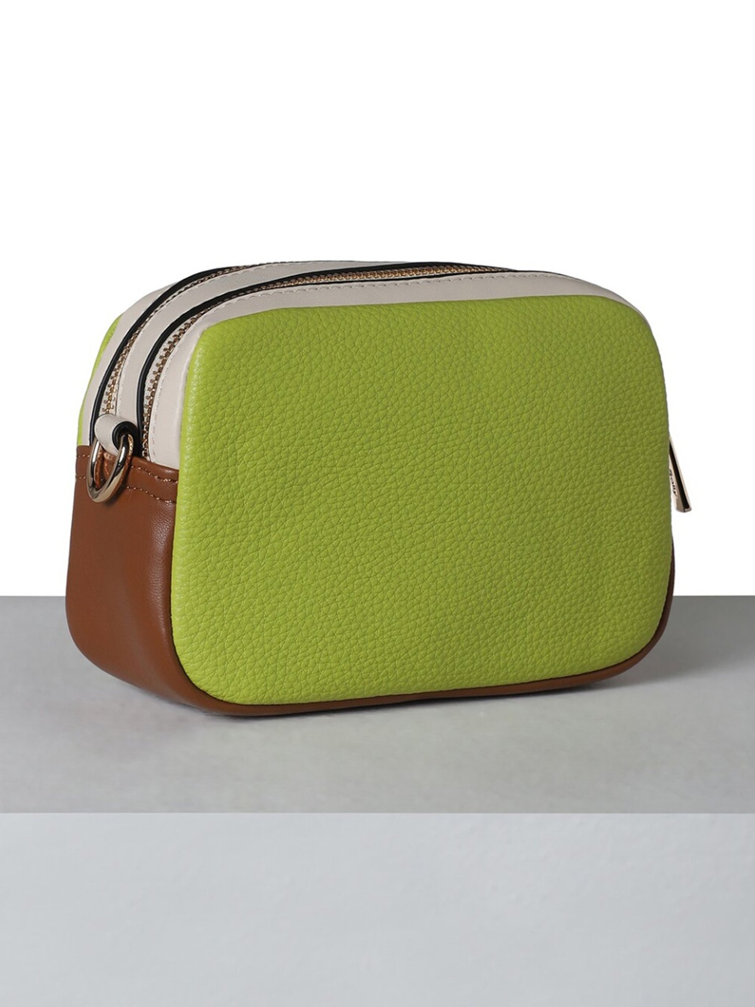 Allen Solly Green Solid Medium Sling Handbag