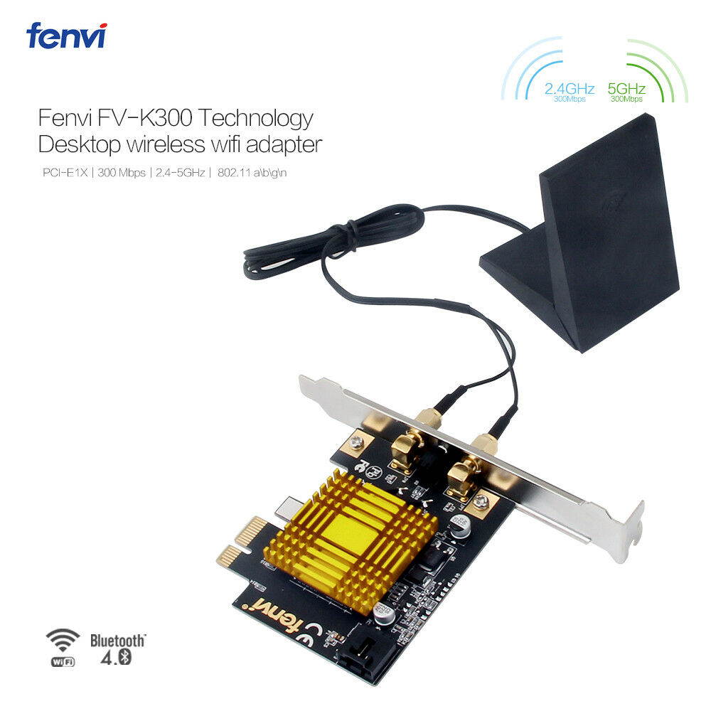 Dual Band 600Mbps Desktop Killer Wireless WiFi A PCI-E X1 dapter Bluetooth 4.0