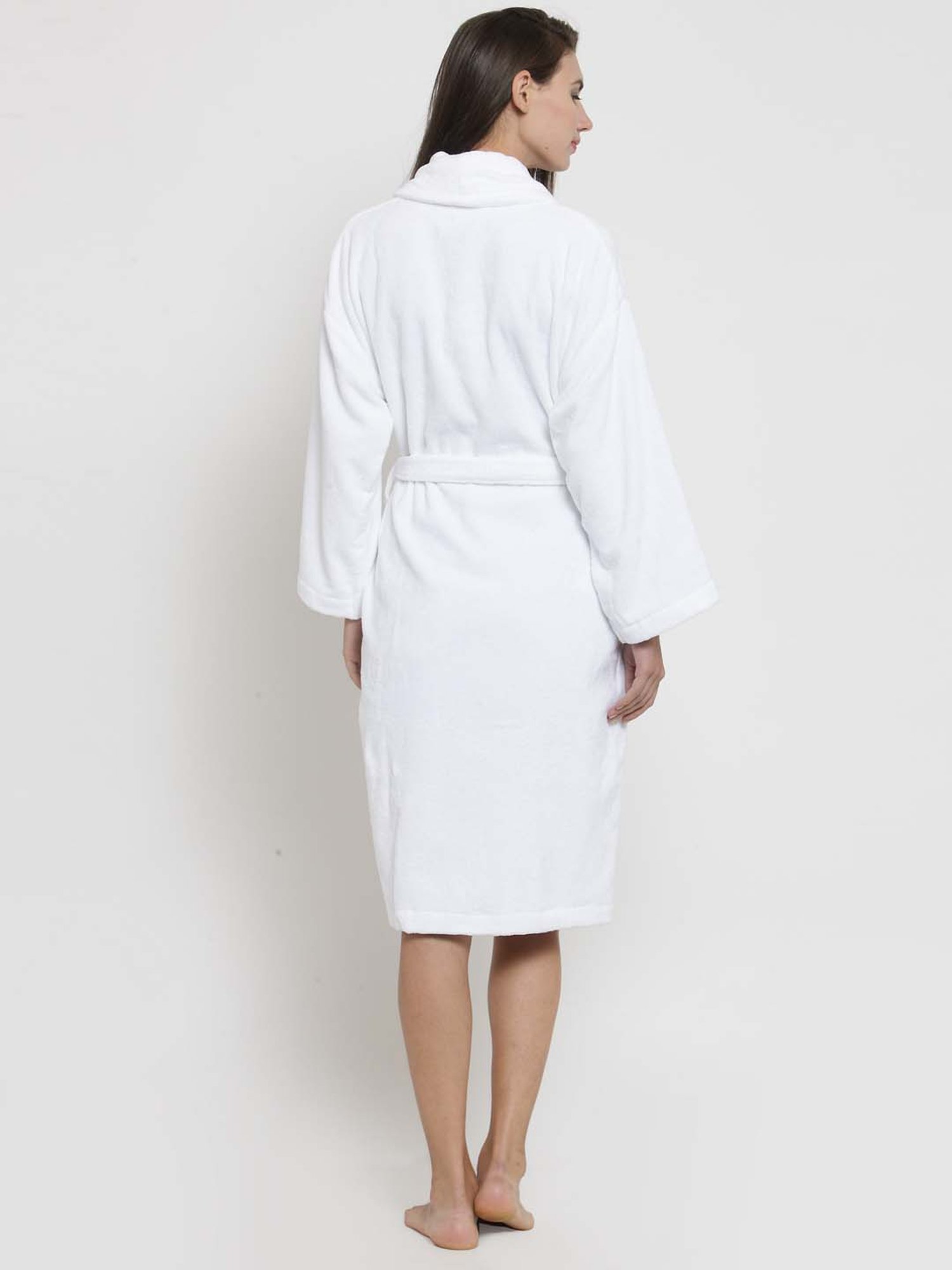 Trident White Diamond Cotton 350 GSM Bathrobe
