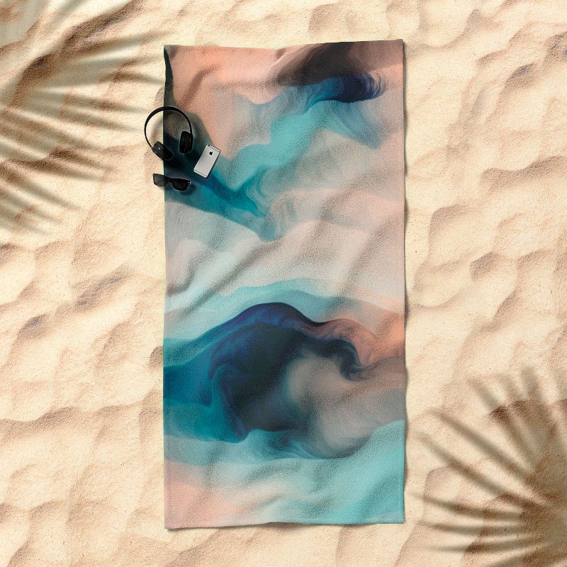 Marta Barragan Camarasa Abstract tidal waves Beach Towel - Deny Designs