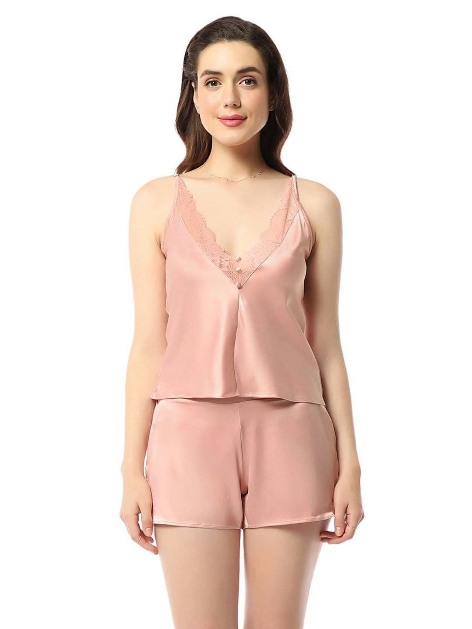 Amante Pink Lace Work Camisole