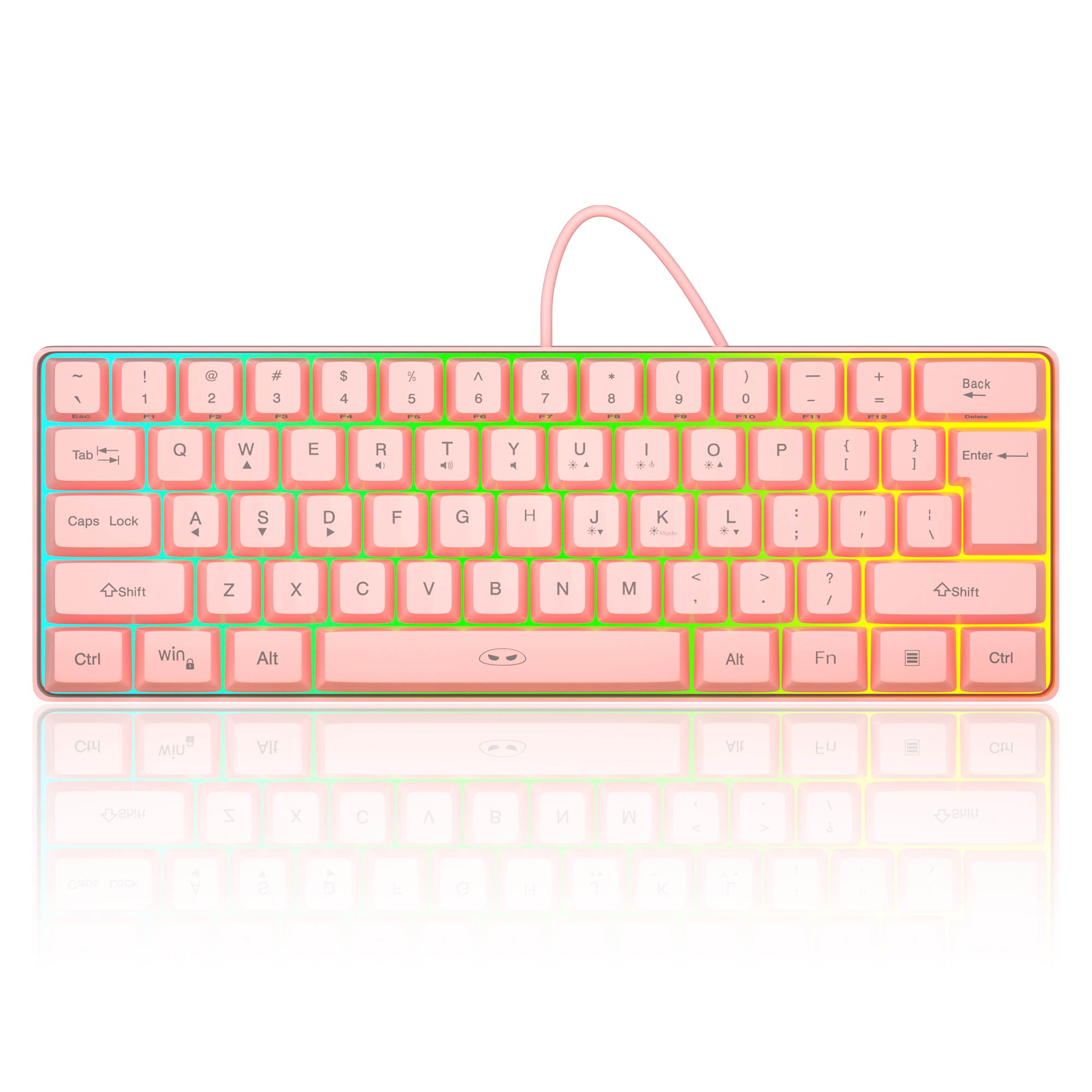 MageGee TS91 Mini 60% Gaming/Office Keyboard,Waterproof Keycap Type Wired RGB Backlit Compact Computer Keyboard for Windows/Mac/Laptop