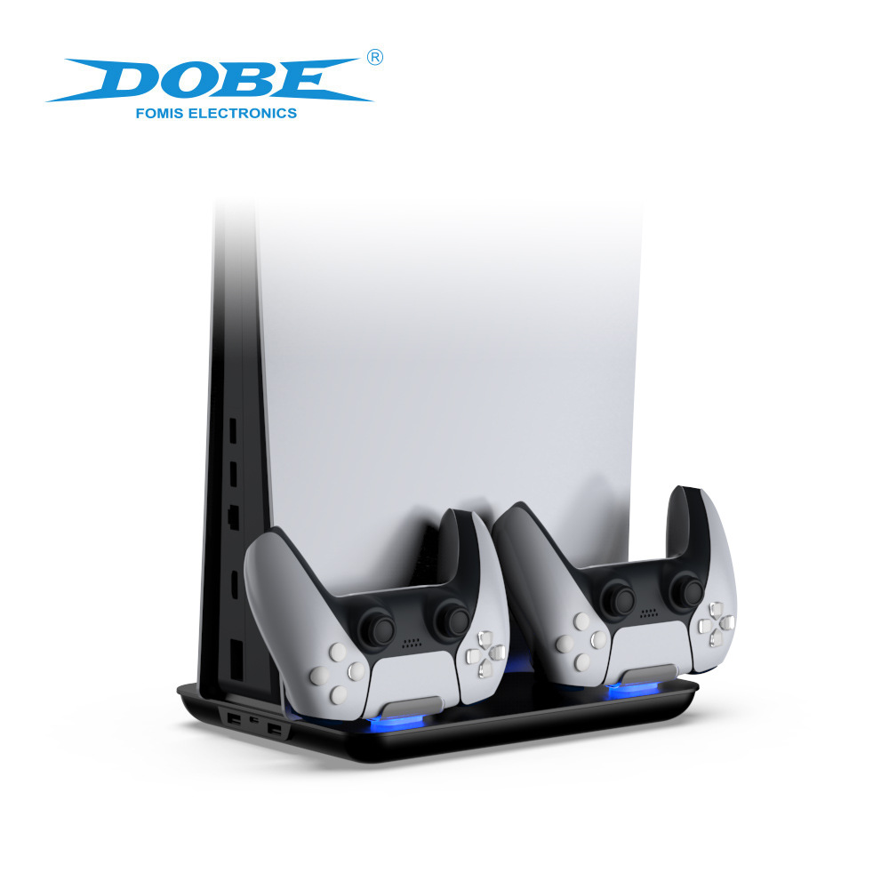 PS5 Multifunctional Cooling Fan Base Bracket PS5 Gamepad Blu-ray Charging Stand -White