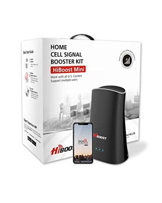 Hiboost Cell Phone Signal Boosters for Home  and  Office, Boosts for 4G LTE Voice and Data for All U.S. Carriers - Verizon, T-Mobile, Sprint, AT and T, Cellular Repeater Amplifier Kits with APP