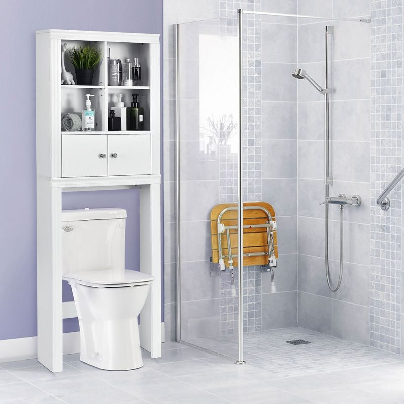 Costway Over the Toilet Storage Rack Bathroom Space Saver w/ Adjustable Shelf & Cabinet