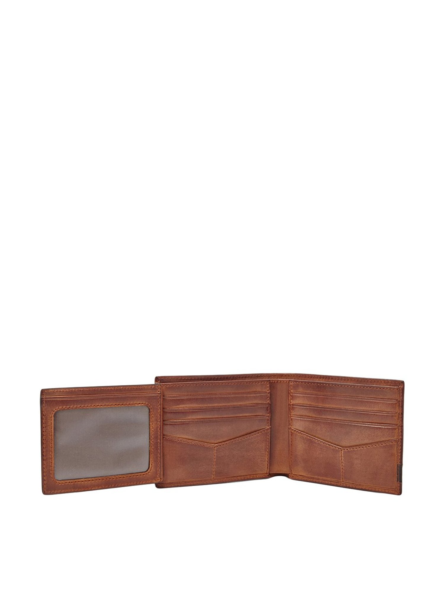 Fossil Quinn Brown Leather Casual Bi-Fold Wallet for Men