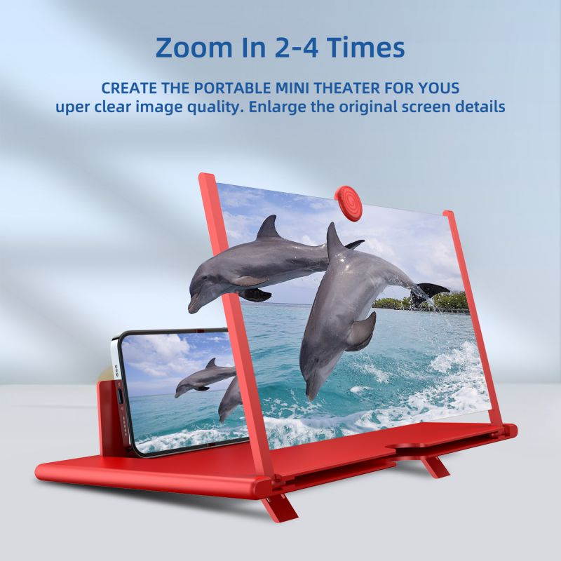Donwell 12" Mobile Phone Screen Magnifier 3D HD Video Amplifier Pull-out Stand Bracket For Apple iPhone 11/11Pro/11Pro Max/12/12 Pro/12 Pro Max,For Samsung Galaxy Note 20/20 Ultra/Note 10+/10+5G