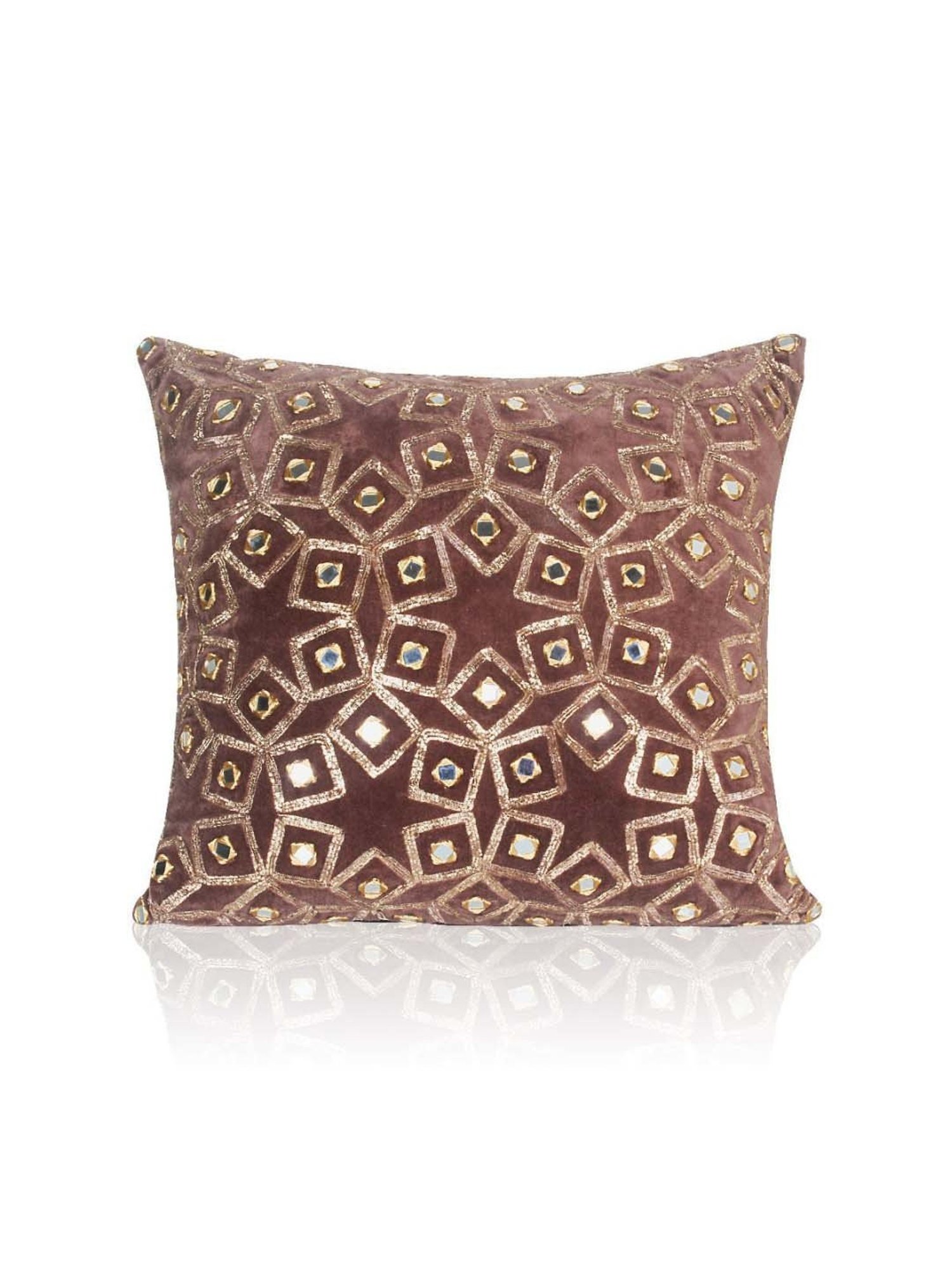 Home4U 'Adeena' Brown Cotton Cushion Cover - Set of 1