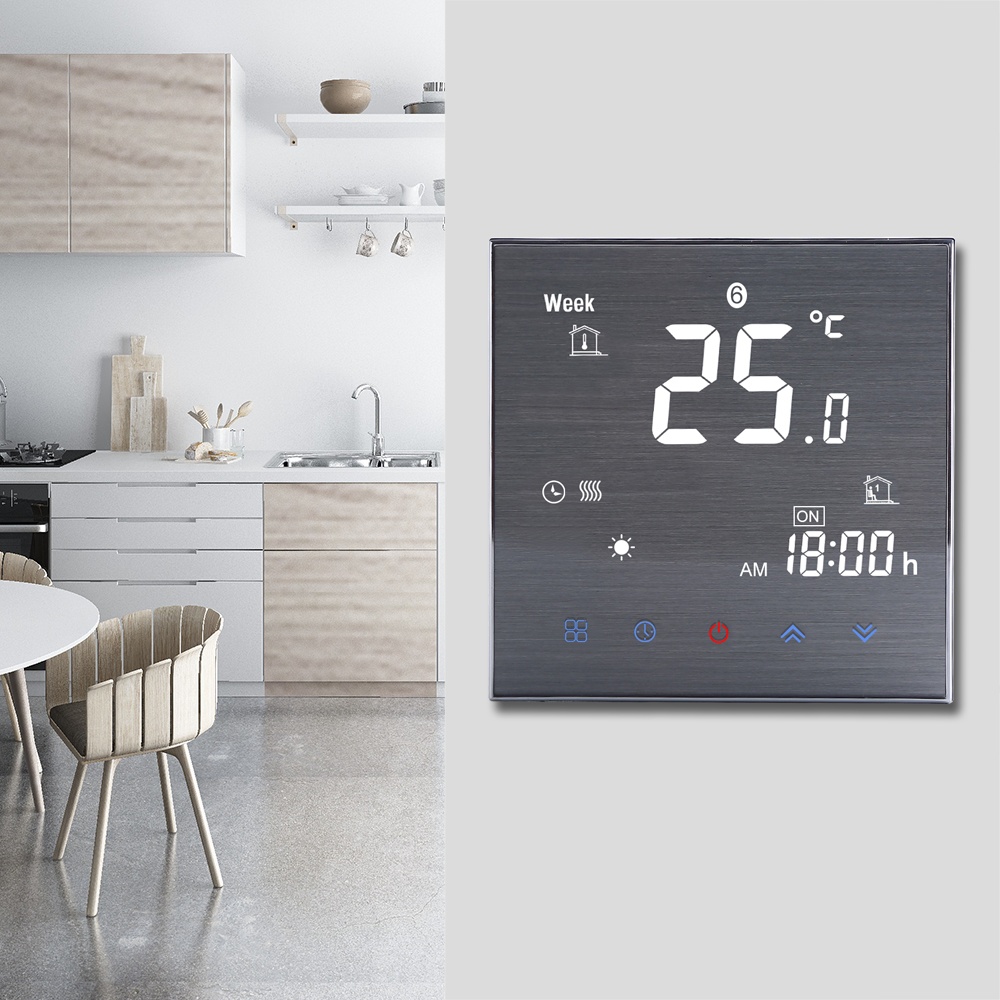 5A Water Heating Thermostat with Touchscreen LCD Display Weekly Programmable Energy Saving Temperature Controller