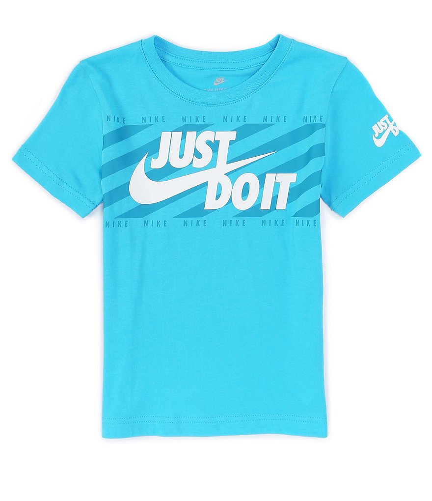 Nike Little Boys 2T-7 Short-Sleeve Swoosh AOP Block Logo Tee