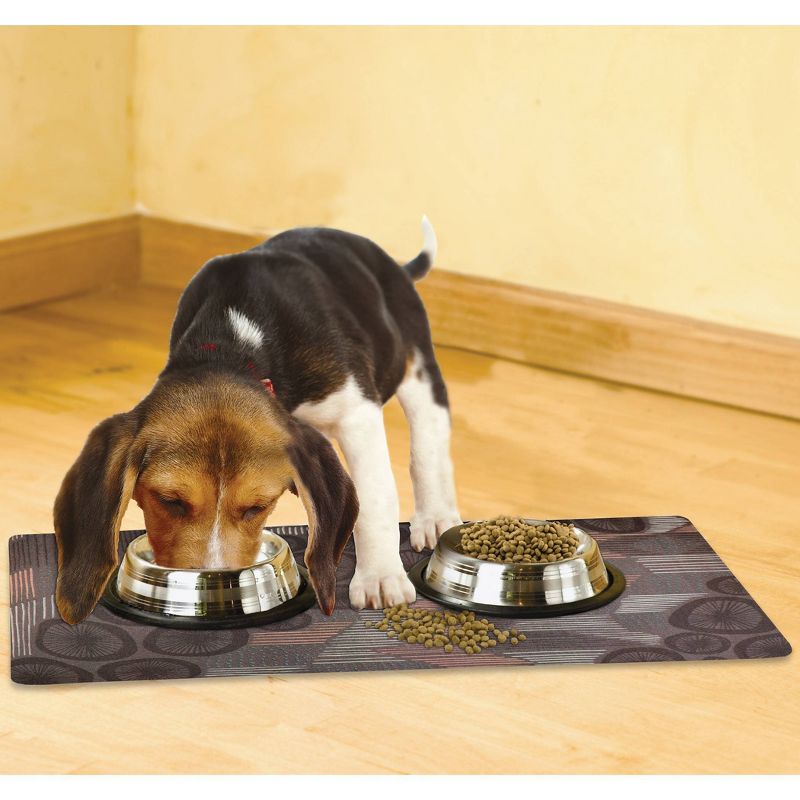 Drymate Dog and Cat Feeding Placemat - Abstract Lines Brown