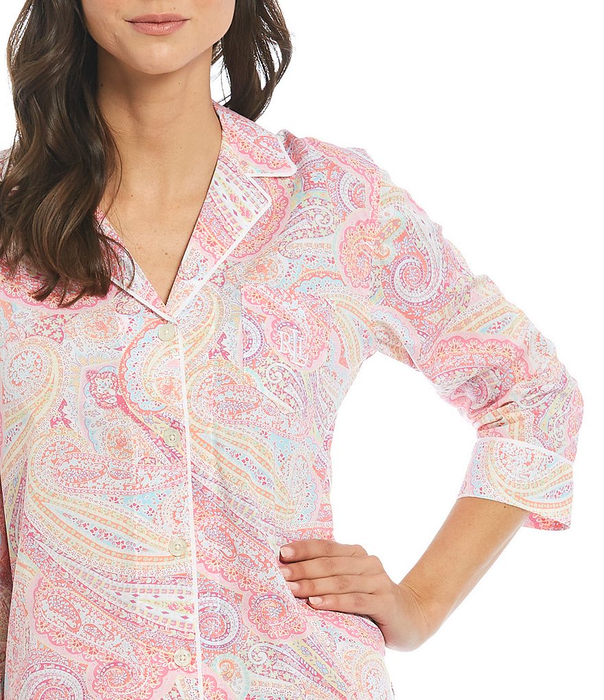 Lauren Ralph Lauren Classic Notch-Collar Sateen Coordinating Pajama Set