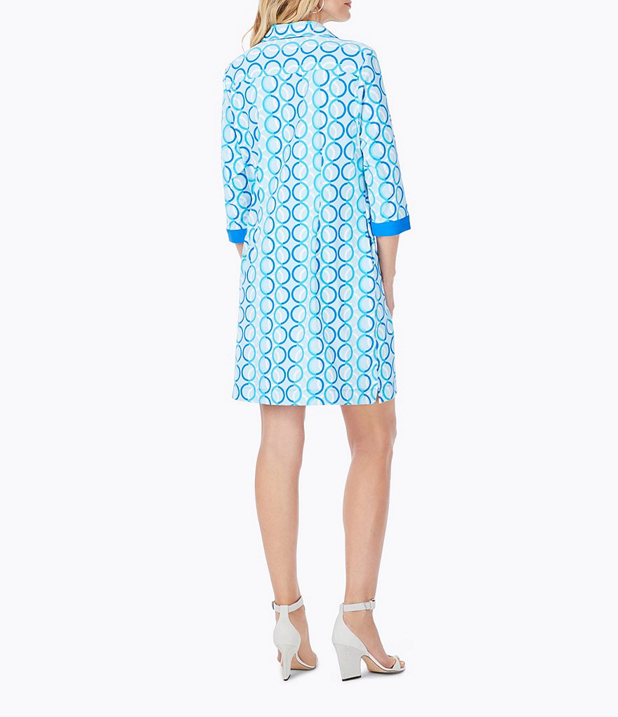 Foxcroft Circle Link Easy Care 3/4 Sleeve V-Neck Knit Dress