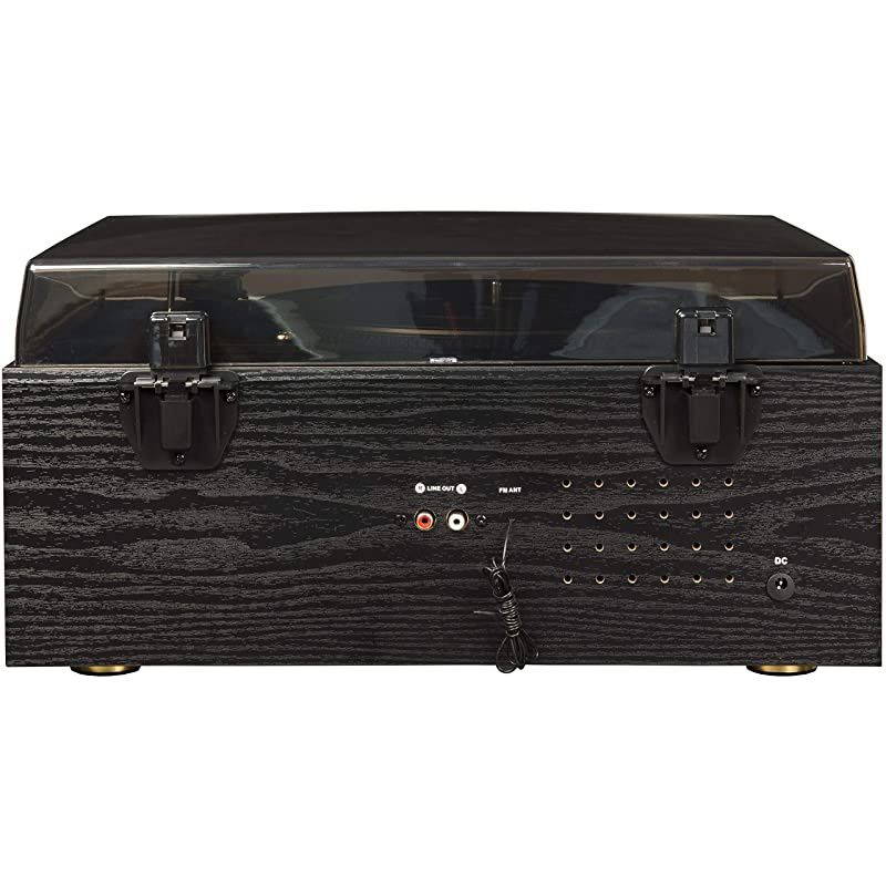 Ridgemont 3-Speed Turntable with Bluetooth, AM/FM Radio, CD Player, Cassette Deck, and Aux-in