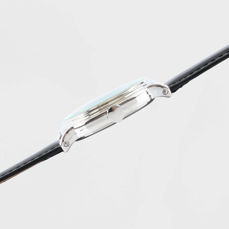 Men's Disney Mickey Mouse Vintage Leather Strap - Black