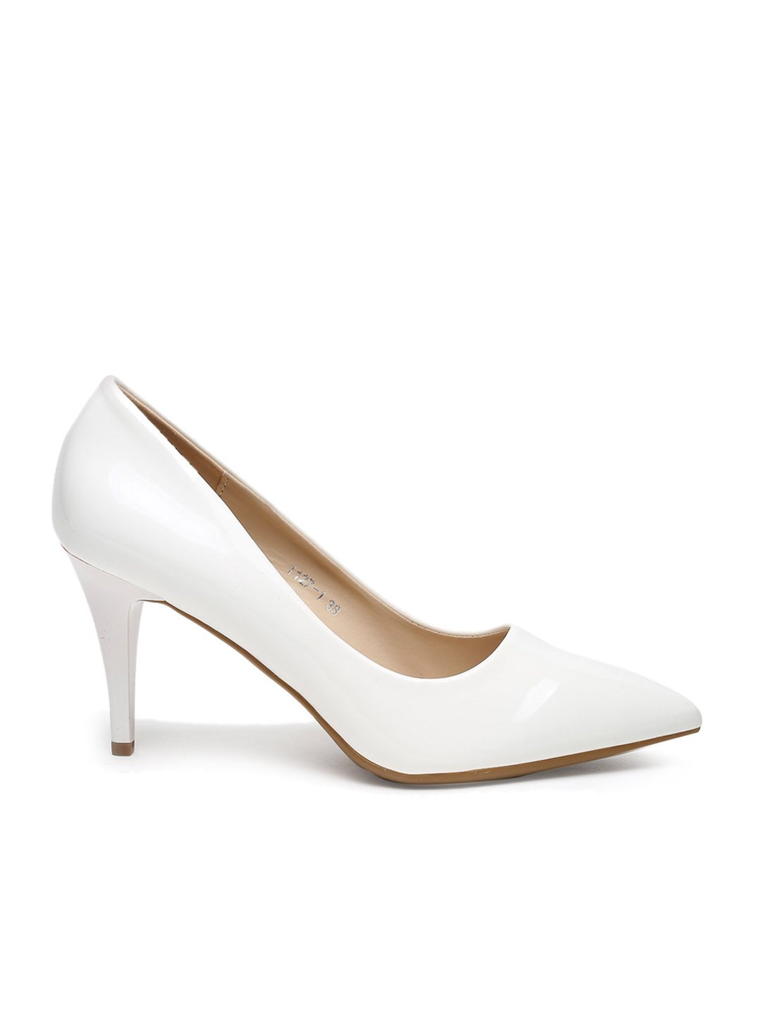 Flat N Heels Women's White Stiletto Pumps