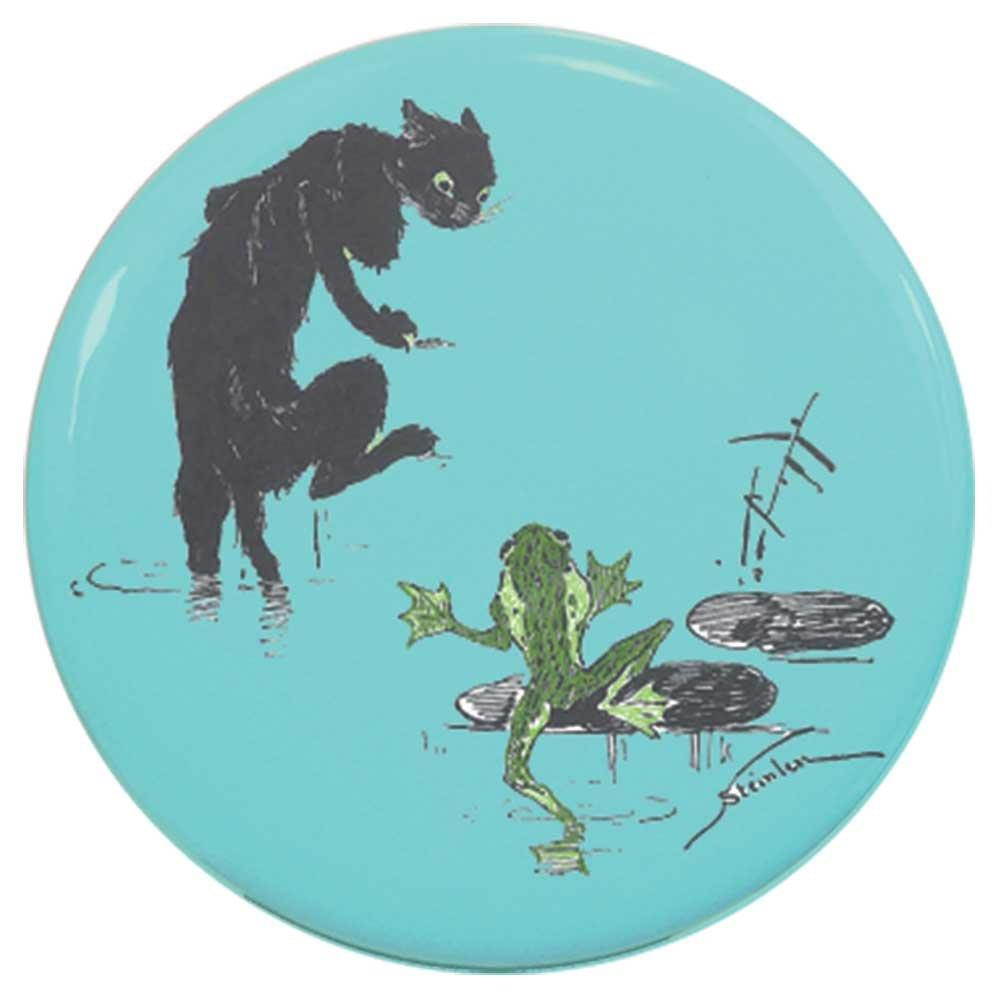Buttonsmith Steinlen Cats And Frogs Art Nouveau Tinker Top Set to use with Tinker Reel badge reel - Made in USA