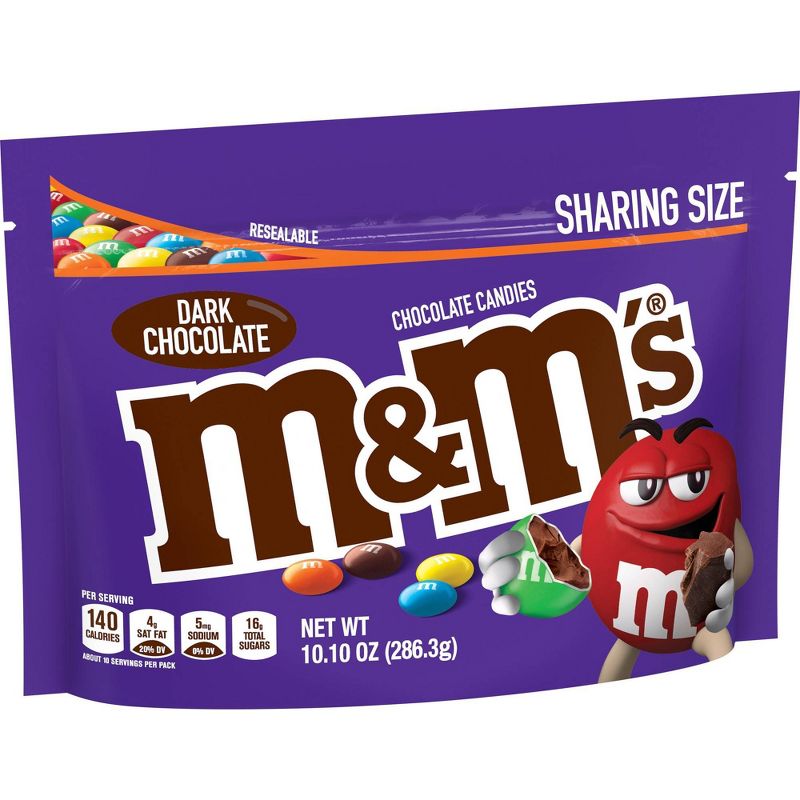 M&M's Dark Chocolate Sharing Size Chocolate Candies Pouch - 10.1oz