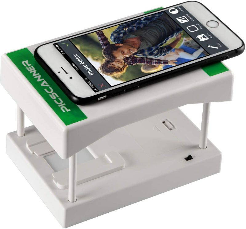 Mobile Film and Slide Scanner, Converts 35mm Slides & Negatives into Digital Photos with Your Smartphone Camera, Interesting Presents and Toys with LED Backlight(2AA Batteries not Included)