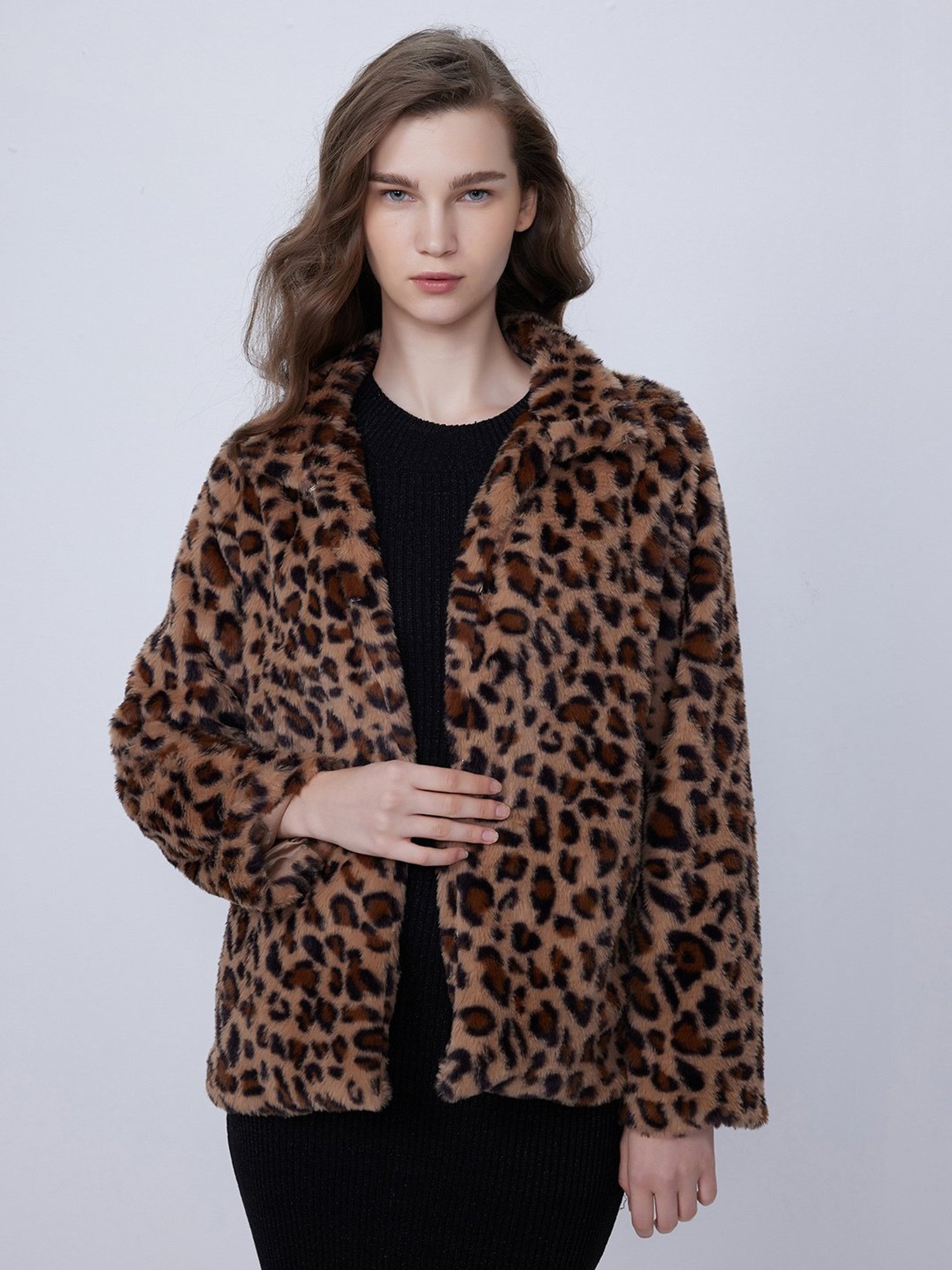 Cover Story Brown Animal Print Coat