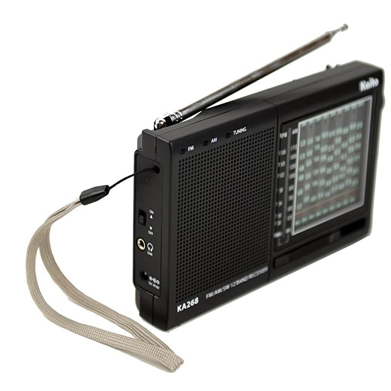 KA268 12 Band World Receiver with AMFM and 10 Shortwave Bands 38 Mhz 22Mhz