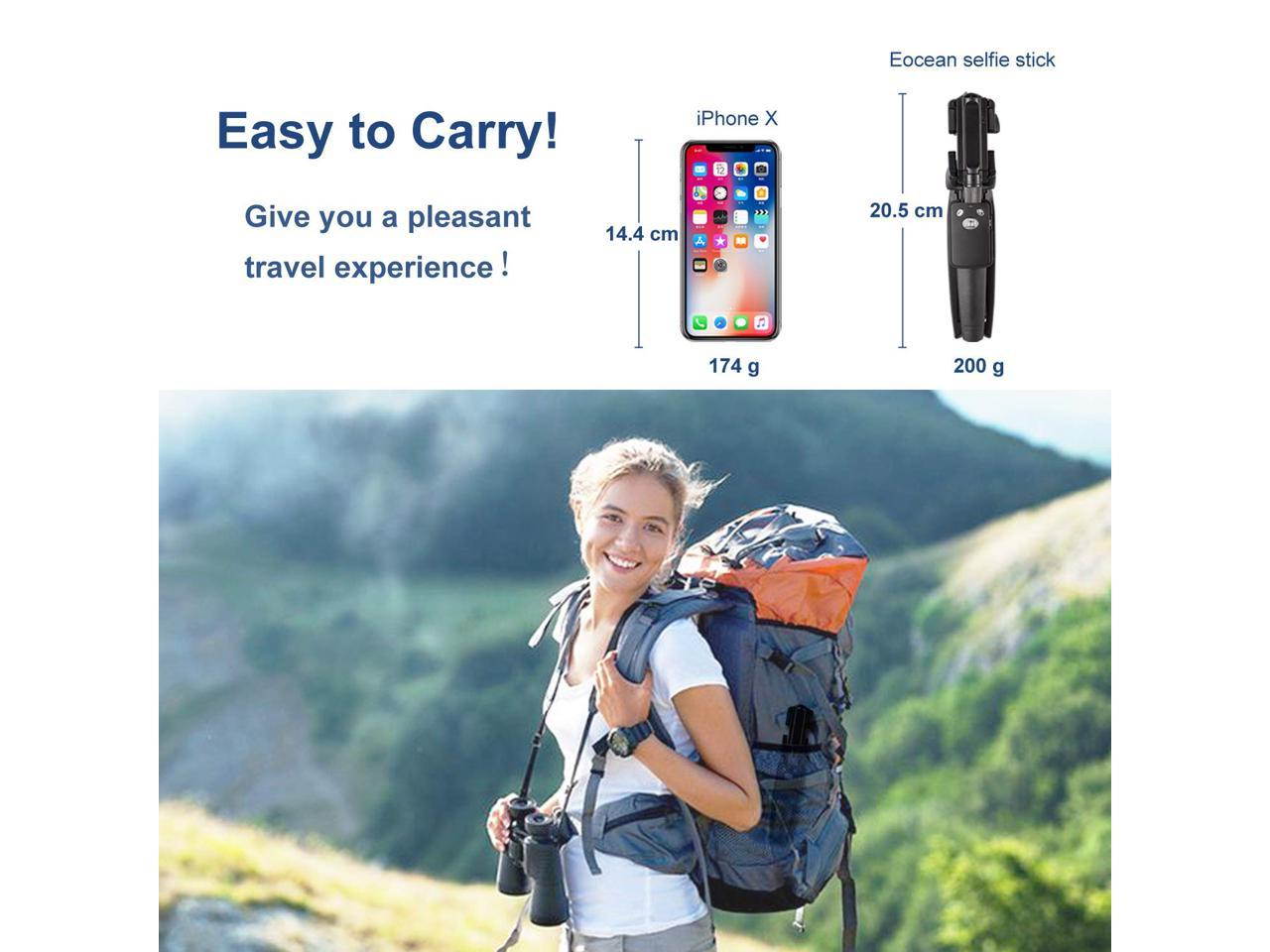 Selfie Stick Tripod,40 Inch Extendable Selfie Stick Tripod with Wireless Remote Control,Compatible with iPhone 6 7 8 X Plus, Samsung Galaxy S9 Note8