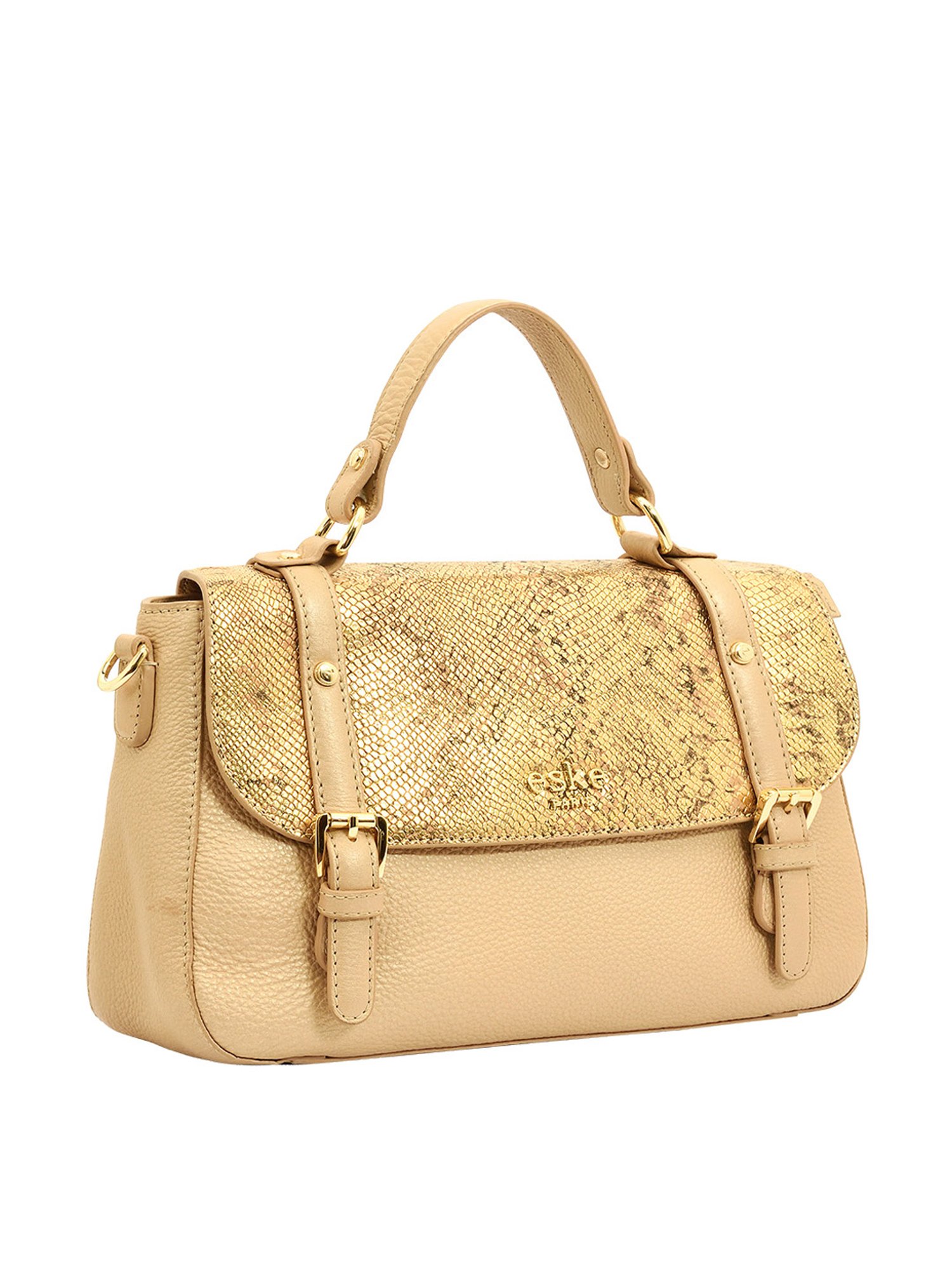 Eske Pink Leather Medium Satchel Handbag