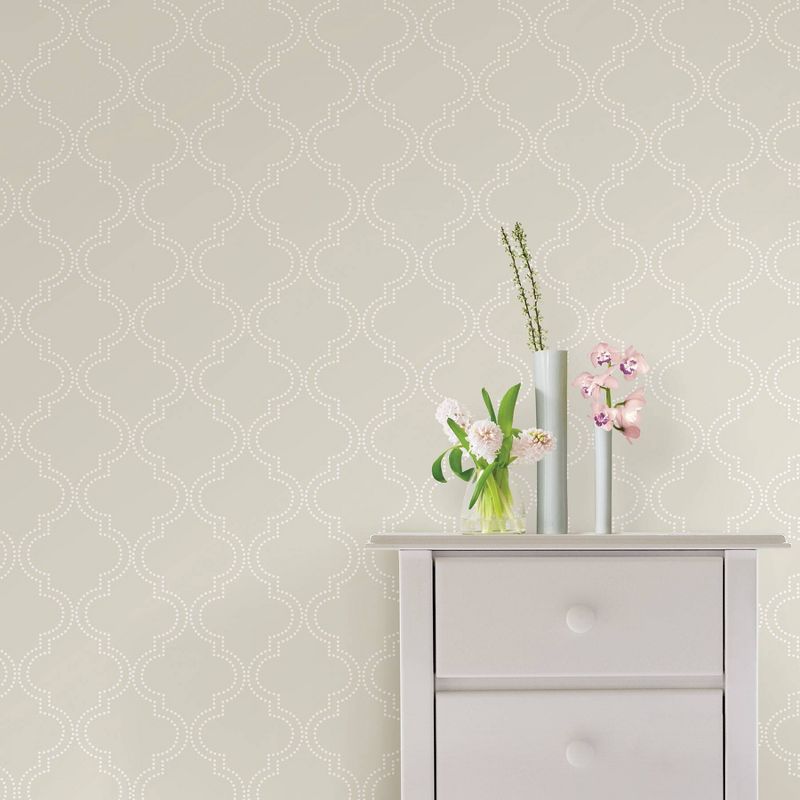 NuWallpaper Quatrefoil Peel & Stick Wallpaper Beige