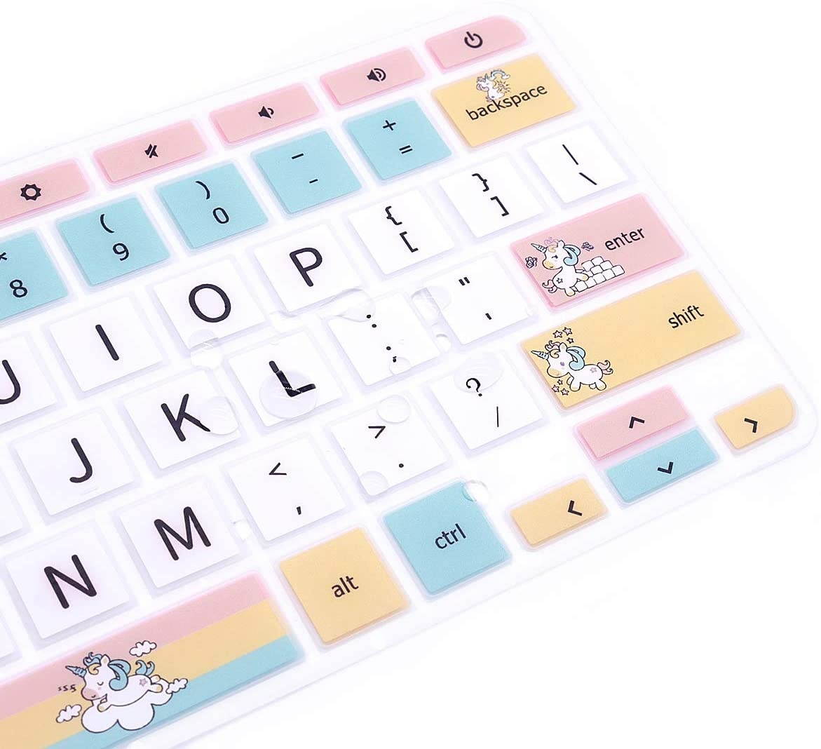 HRH Silicon Keyboard Cover for Lenovo Chromebook C330 11.6" 2019/2018 /ChromebookFlex 11 /Chromebook N20 N21 N22 N23 100e 300e 500e 11.6"/Chromebook N42 N42-20 14 inch,Cartoon Unicorn