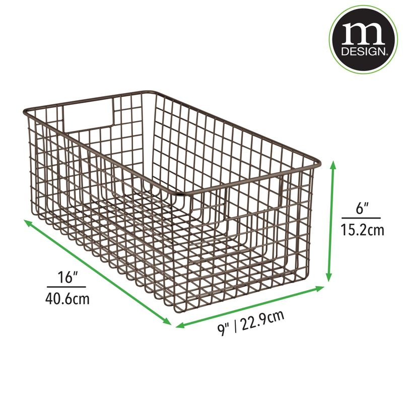 mDesign Metal Bathroom Storage Organizer Basket, 8 Pack - Bronze