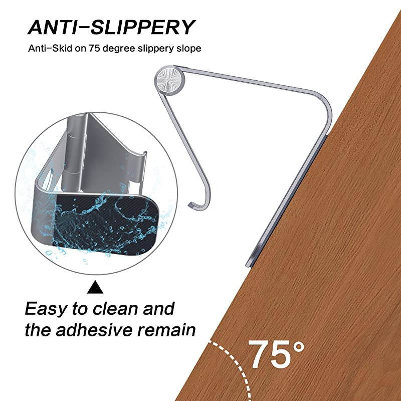 Adjustable Tablet Stand Compatible with iPad Tablets Up to 129 inch and All Cell Phones Stable Sticky Base Grey