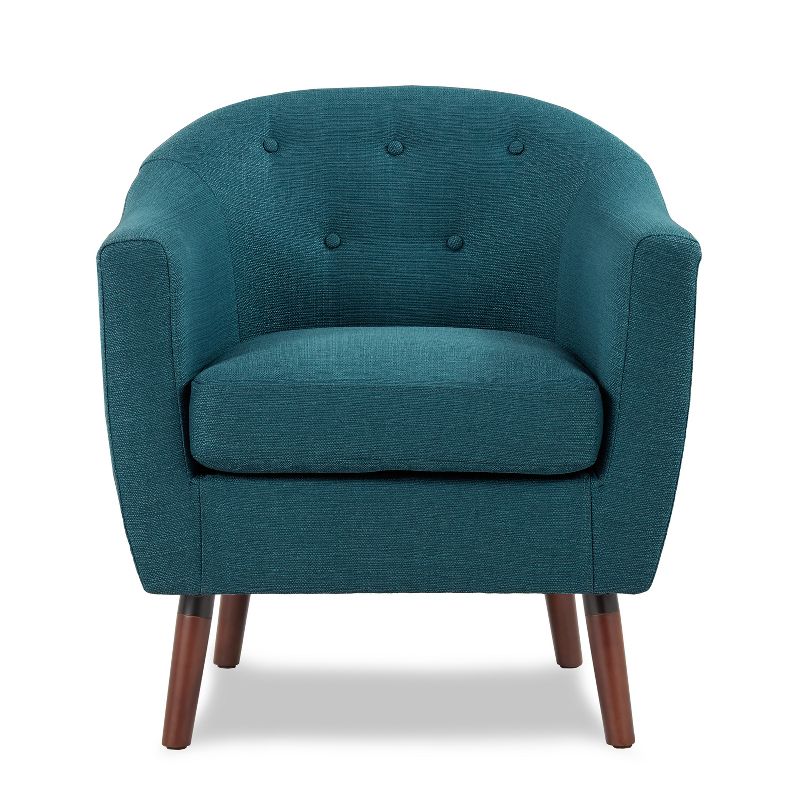 Homelegance 31 Inch Lucille Collection Classic Polyester Fabric Single Living Room Accent Barrel Chair, Blue
