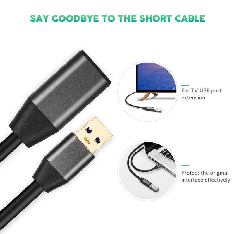 USB 3.0 Extension Cable 12ftXXONEAluminum Alloy USB Cable SuperSpeed USB 3.0 Type A Male to Female Extension Cord for PrinterPlaystation XboxUSB Flash DriveCard Reader Hard Drive Keyboard