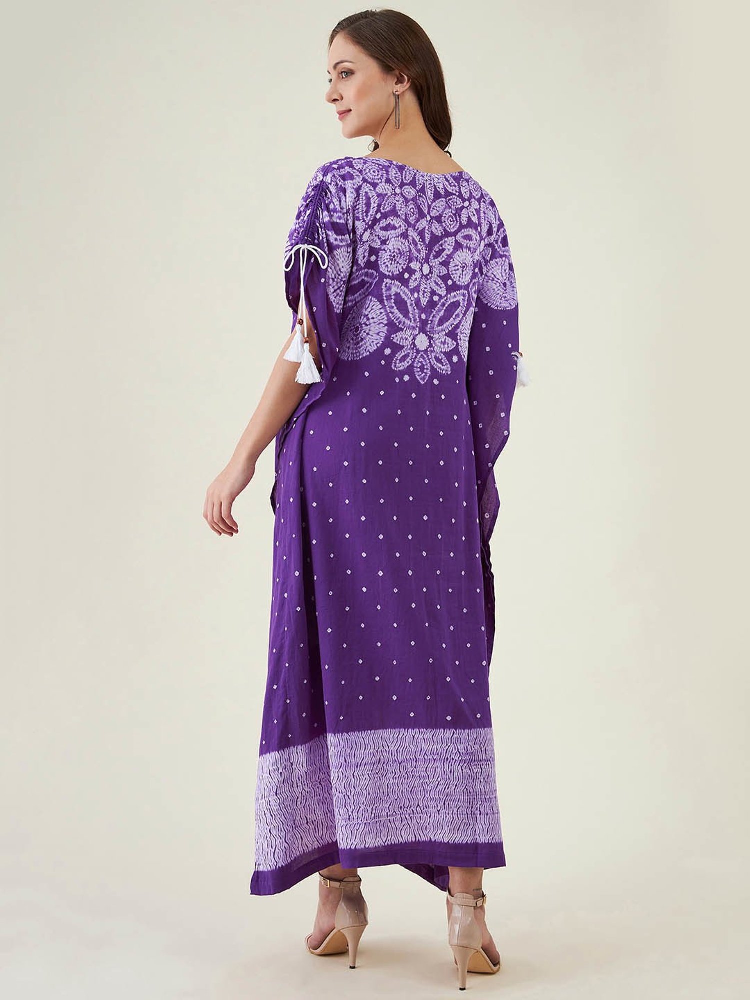 The Kaftan Company Violet Printed Kaftan Dress