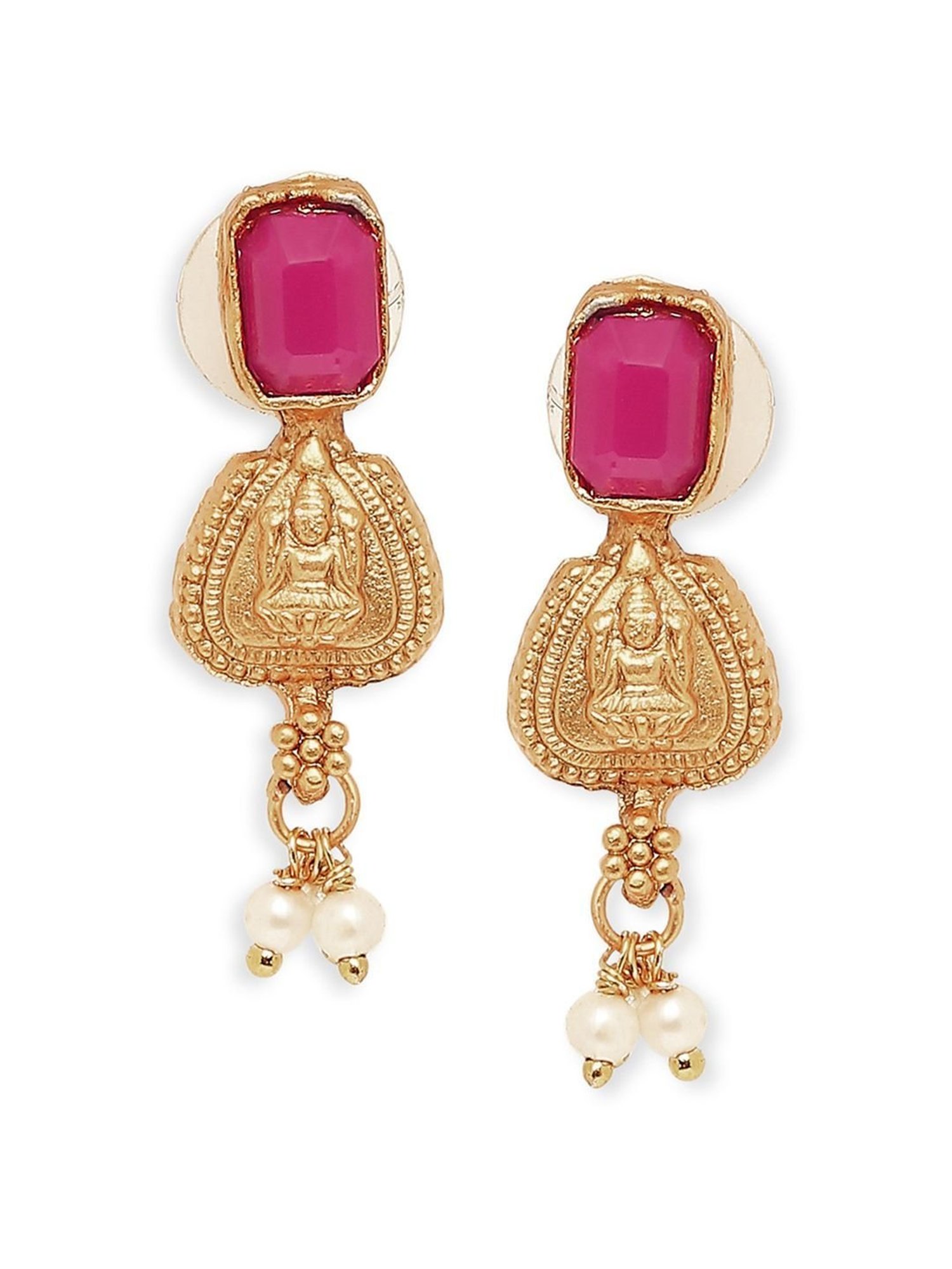 OOMPH Rani Pink Stones & Beads Traditional Ethnic Choker Necklace Set for Women