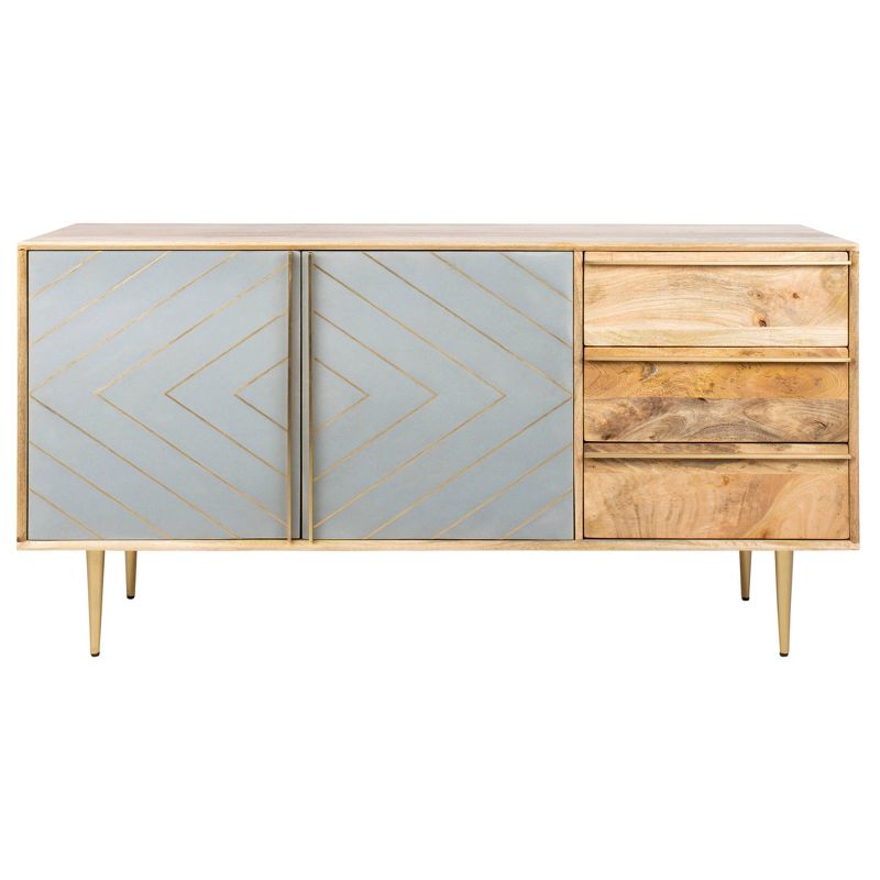 Titan Gold Inlayed Cement Sideboard Natural - Safavieh