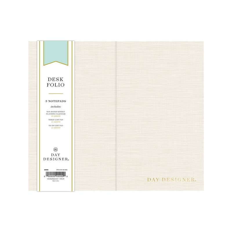 Day Designer Desk Folio Pearlized Cream - Blue Sky