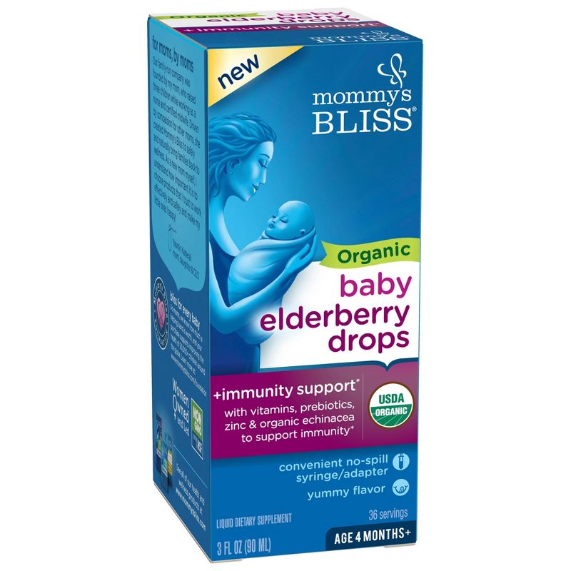 Mommy's Bliss Organic Baby Elderberry Drops + Immunity Support - 3 fl oz (36 servings)
