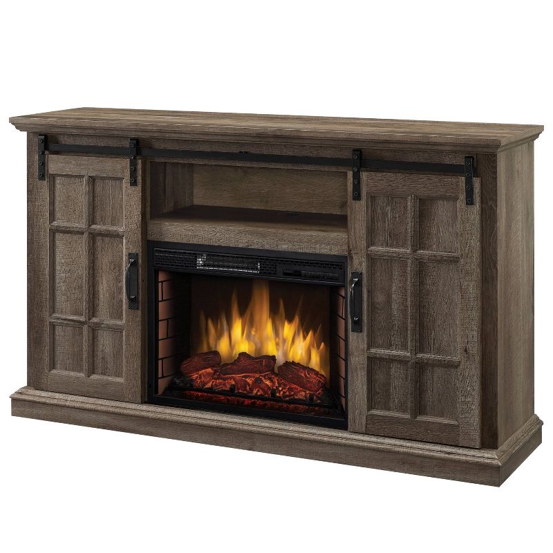 55" Colton Infrared Media Electric Fireplace Aged Oak Finish - Muskoka