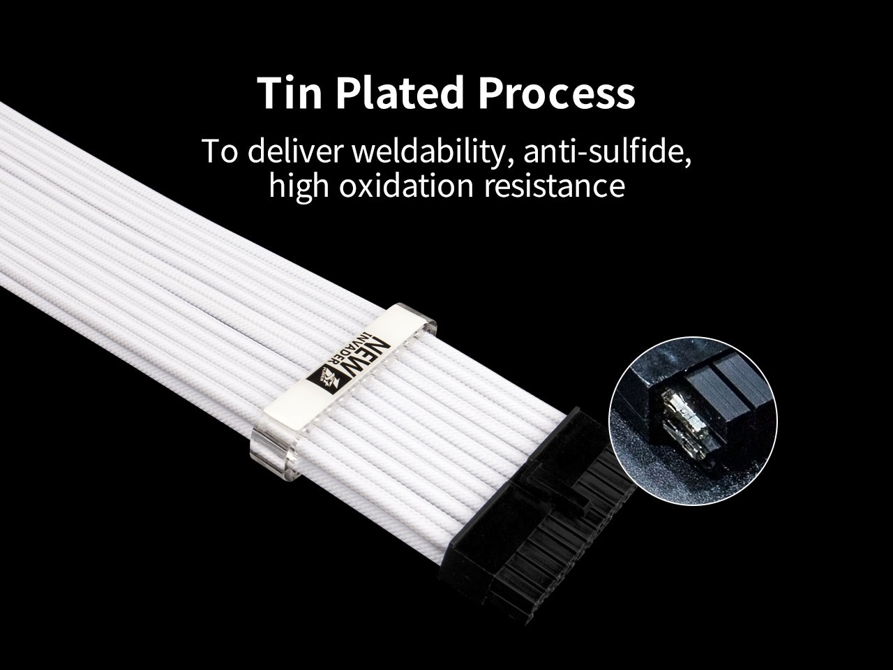 Graphics Card 6+2Pin 8Pin Male to Male Adapter Power Cable for Great Wall Dragon Module Power Supply with Net Cover,Black,about 58cm