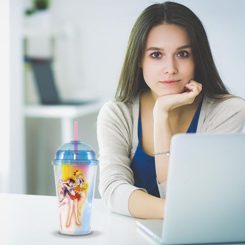 Just Funky Sailor Moon 16oz. Carnival Cup with Glitter Dome Lid